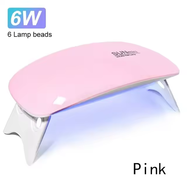 Secador Mini 6W Portátil Lámpara de Manicura UV con 6 LED para Uso Doméstico Cable USB Incluido - 1
