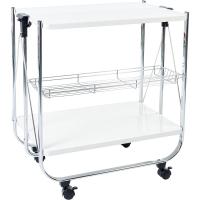 Servicio de cocina, almacenamiento, 2 estantes, 1 cesta de almacenamiento, con ruedas, cocina, sala de estar - Kitchen Wagon CW-005 - Marrón - details 19