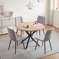 Juego de Comedor de Mesa Redonda 100cm con 4 Sillas Conjunto de Mesa y Sillas de Comedor, Cocina y Salón (Madera Oscura+Marrón Claro (PU)) - details 57