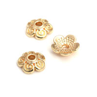 50 Uds. De cuentas redondas de latón de Color dorado de 18K, tapas de hojas de árbol y flores, suministros para hacer cuentas de joyería, accesorios Diy - details 68