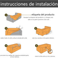 Funda de sofá estirada, de Cadenas Impresión, gris Claro y gris Oscuro, Funda de sofá de Esquina, Función de Protección - details 3