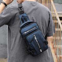 Bolso de pecho para hombre con múltiples bolsillos a la moda, bolso de mensajes deportivo de tela Oxford con carga USB, bolso cruzado multifunción de Color sólido para niños - details 17