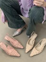 Nuevo stiletto tacones altos bolsa cabeza sandalias mujer francés con falda noche brisa vacío solo zapatos zapatos de mujer - details 30