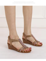 Sandalias romanas de cuña retro para mujer, verano 2025, nuevo estilo étnico, zapatos de viaje ligeros de una sola tira para mujer - details 5