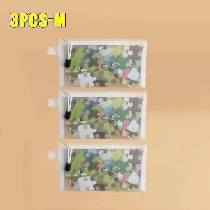 Bolsa de malla con cremallera para niños, bloque de construcción de juguete, rompecabezas, subpaquete, cremallera de partículas, almacenamiento de acabado transparente, 1-3 uds. - 1