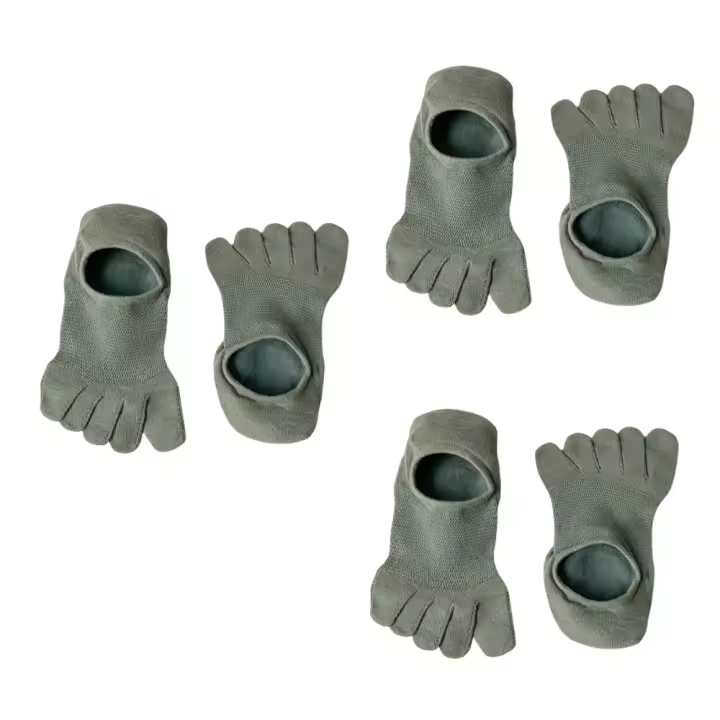 3 pares de calcetines finos de cinco dedos para hombre, calcetines transpirables que absorben el sudor, calcetines de malla antideslizantes de algodón para verano - 1