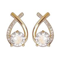 Pendientes de circonita cruzada para mujer, Plata de Ley s925, Elegante, ligero, lujo, alto grado, sentido del temperamento, moda - details 2