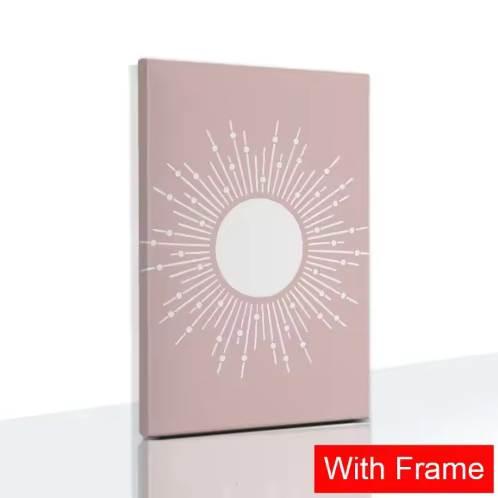 Póster Decorativo Rosa para Habitación de Niñas con Marco Pintura en Lienzo de Amor de Mariposa Arte de Pared para Cuarto de Bebé Marca JUBEER Material Lienzo - 1