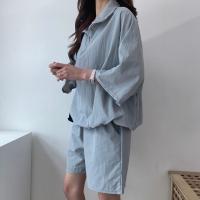 Conjunto de dos piezas de pantalones cortos de manga corta con cremallera y cuello alto para mujer 2025 nuevo conjunto de ropa deportiva casual de moda de verano. - details 23
