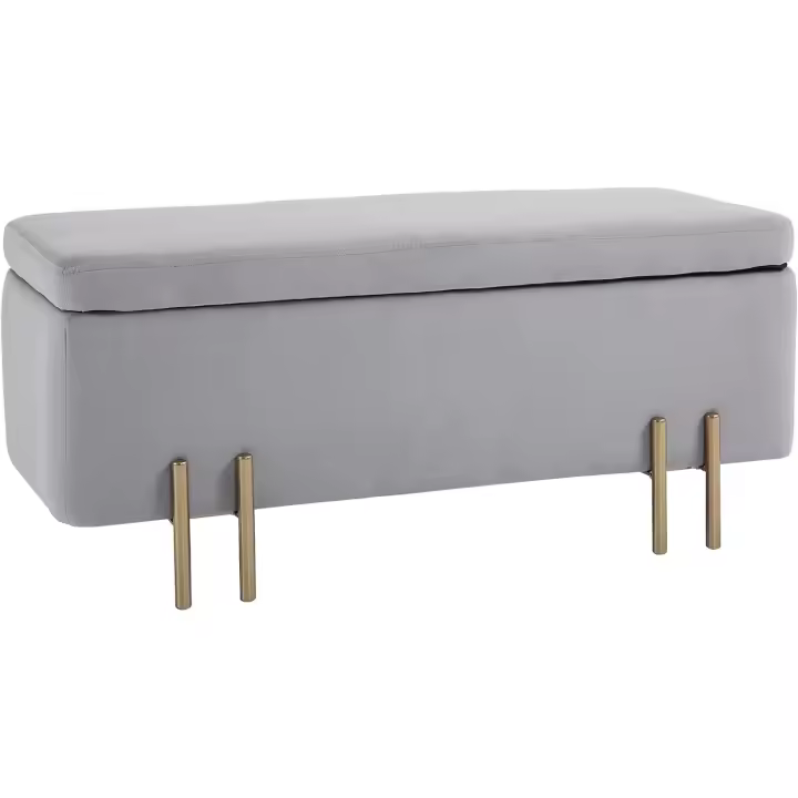 Mueble de Almacenamiento Baúl de 70L Diseño Elegante de Terciopelo con Patas de Metal - 1