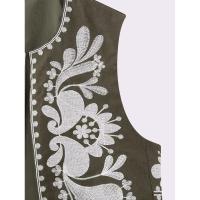 BUNO-2025 Chaleco corto con bordado Floral Vintage para mujer, chaqueta, chalecos de estilo nacional para mujer, chaleco informal elegante, Tops - details 14