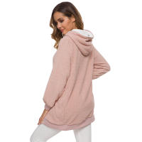 Suéter de lana con chaqueta de lana de cordero con capucha y cremallera para mujer - details 12