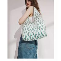 Air fly tejiendo obra de arte diseño original bolsa de mano lanzadera patrón 3D tejer de doble cara triángulo trasero bolsa minimalista casual bolso - details 17