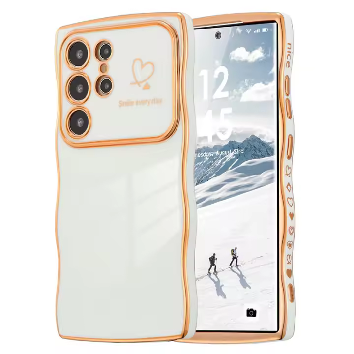 Funda Protectora de Teléfono con Ondas Rizadas para Samsung Galaxy S25 S24 Ultra, S23 FE, S22 Plus - 1