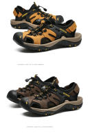 Sandalias de marca de verano para hombre, zapatillas de cuero genuino para hombre, sandalias de gladiador para playa para hombre, zapatos suaves y cómodos para caminar al aire libre - details 26
