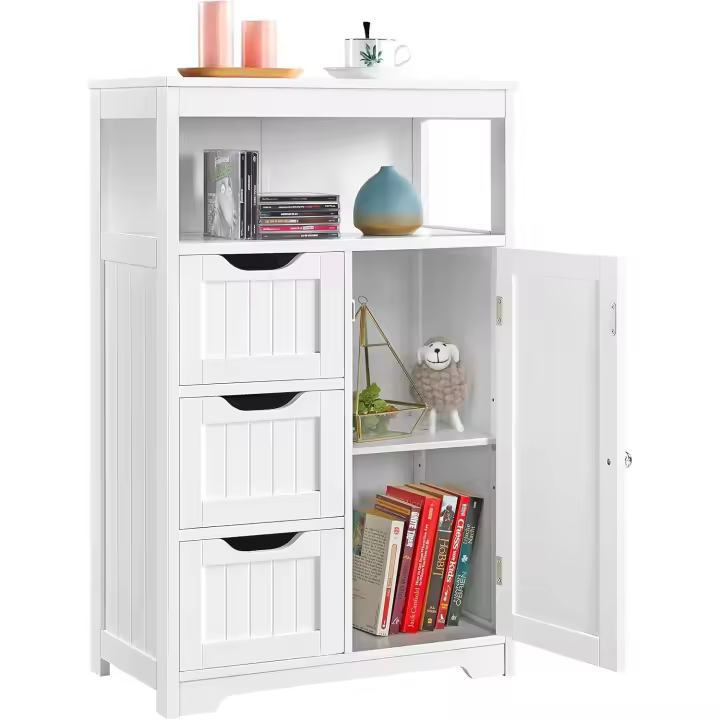 Auxiliar Cocina Multiusos Puertas Dobles Salón Entrada Blanco 555x295x865 cm - 1