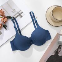 Cómodo sujetador de algodón sin aros con escote en V profundo, sujetador ajustado con lazo para mujer, ropa interior push-up ajustable antiflacidez para niñas - details 12