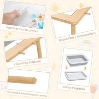 Mesa y Silla Sensorial para Niños de 2-8 Años, Mesa de Actividades Infantil con Silla con Cubos Plegables para Arena/Agua y Rollo de Papel para Jugar, Estudiar y Almacenar - details 2