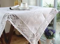 Mantel de gasa americano ENCE elegante bordado blanco, accesorios de decoración de mesa de piscina, mantel - details 9