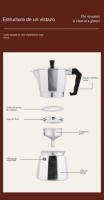 Máquina de espresso y café en la estufa, café italiano y cubano, estufa de gas disponible, 1-14 tazas de café - details 9