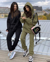 Suéter de color liso con bolsillo grande para mujer, ribete informal de dos piezas, nueva moda - details 4