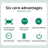 Medidor Digital de PH de alimentos, medidor de PH de alta precisión de 0,00 ~ 14,00, temperatura y acidez para elaboración de fruta, queso, carne, enlatado, masa, tierra - details 1