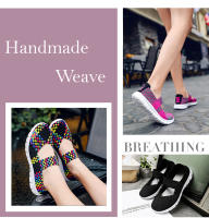 Verano Mujer transpirable caminar correr deporte mujeres zapatos tejidos antideslizantes hechos a mano tejido zapatos planos ligeros zapatos de madre - details 3