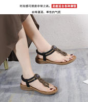 Sandalias de nuevo estilo con diamantes de imitación, cómodas, de punta redonda, para vacaciones en la playa, zapatos planos de talla grande - details 32
