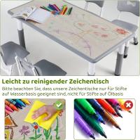 AuAg Juego de mesa multiactividad para niños de 5 piezas, escritorio de estudio para niños, juego de sillas de escritorio para niños, juego de mesa y 4 sillas para niños, altura ajustable - details 35