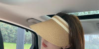 Gorra de Paja con Toma Vacía para Mujer Protección UV, Visera de Sol Hecha a Mano para Playa al Aire Libre - details 0