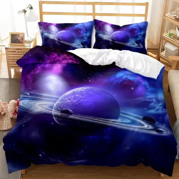 Juego de Ropa de Cama de Galaxia Universo 3D Cubierta de Edredón Funda de Almohada - 1