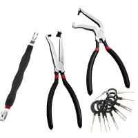 Juego de 3 piezas de alicates de desconexión eléctrica de acero de alta carbonatación - Separador de conectores de 60 grados, aplicación universal para cableado eléctrico, diseño duradero de corte lateral con acentos rojos, alicates eléctricos - details 7