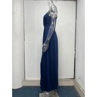 Maxi falda de hombro inclinada para fiesta, vestido dividido de gran altura, sexy, sin mangas - details 2