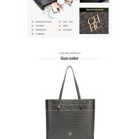 Bolso de hombro de cuero con letra CH para mujer, bolso de gran capacidad, resistente, elegante, informal, a la moda, con Base, mochila de lujo de alta gama - details 8