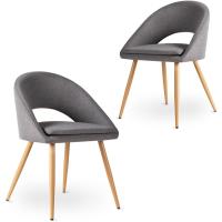 Gris Perla x2 – Pack de 2 Sillas de Comedor Tapizadas, Acolchadas y Ergonómicas, Estilo Moderno para Salón, Dormitorio o Cocina - details 19