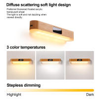 Lámpara De Alimentación Recargable Con Control Remoto, Luz Nocturna Inteligente Con Reloj De Madera Maciza Con Luz Ambiental - details 7
