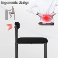 Taburetes de Cocina Altos con Resalto 2X Taburetes Cuadrados con Asiento de Terciopelo - details 5