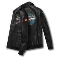 CHAIFENKO Chaqueta de Cuero de Poliéster para Hombres Aprímbano de Moda de Otoño-Primavera - details 1