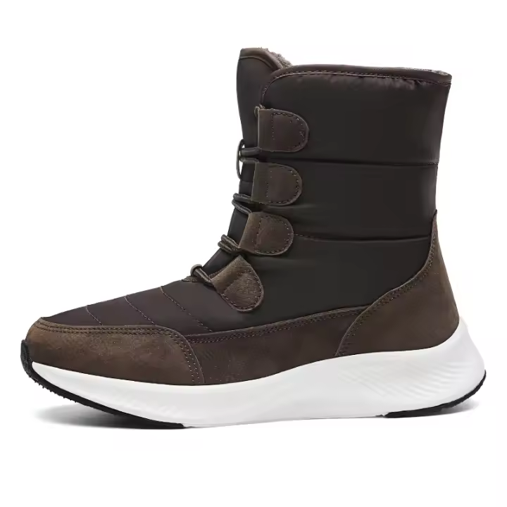 Botas de nieve antideslizantes con forro de cuero para mujer, invierno - 1