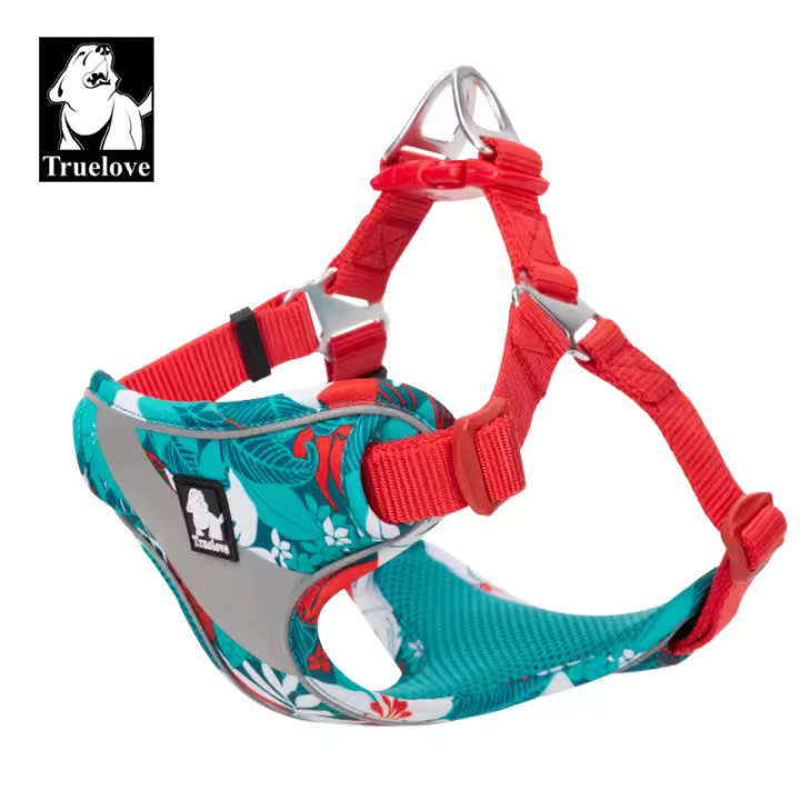Chaleco de perro Truelove Floral con ajuste fácil y seguro 100% algodón suave para viajes adaptado a todas las razas lavable a mano - 1