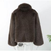 Abrigos de piel sintética esponjosos con solapa marrón Vintage para mujer, chaquetas gruesas y cálidas de manga larga, prendas de vestir informales de calle para invierno 2024 - details 14