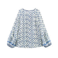 OUWU Moda Verano 2025 Blusa de Mujer con Estampado de Metal Sencillo Cuello Redondo - details 1