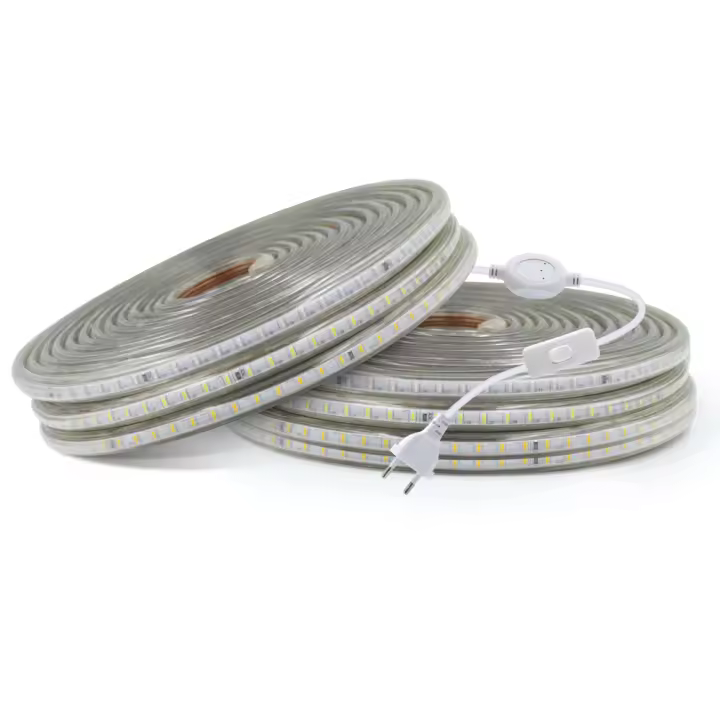 Tira de luces LED de 220V con enchufe europeo, lámpara de Exterior resistente al agua IP67, cinta azul, blanca y cálida, decoración, SMD 3014, 120Led/m - 1
