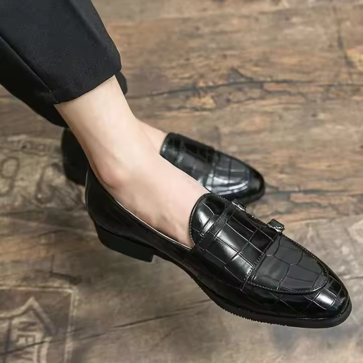 2024 Otoño Verano Transpirable Negocios Formal Casual Zapatos de boda para hombres británicos con interior de cuero - 1