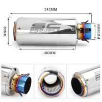 Motorcycle Exhaust Pipe Motorbike Motocross Racing Escape Exhaust Muffler Canister Tail pipe End Pipe For z900 R3 R25 MT09 etc - details 1