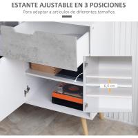 Buffet 2 Puertas 1 Cajón Almacenaje Estudio Dormitorio Estilo Morno 98x39x815 cm Blanco - details 4