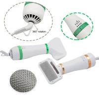 Secador de pelo portátil para perros y gatos, cepillo de peine para mascotas, duradero, seguro, suave, secador de manos, alambre de acero con protección, soplador caliente, 2 en 1 - details 1