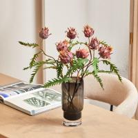 Flor emperador Artificial de 2 cabezas, 59cm, rama realista de Protea Cynaroides, flores falsas de lujo hechas a mano, decoración de jardín al aire libre - details 2