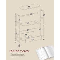 Mesa Adicional de Alta Gama con Multienchufe Mesa Estrecha de 3 Estanterías para Espacios Pequeños - details 16