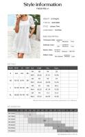 Vestido de cuello cuadrado de color liso para mujer en verano, falda corta elegante de jacquard hueco - details 0